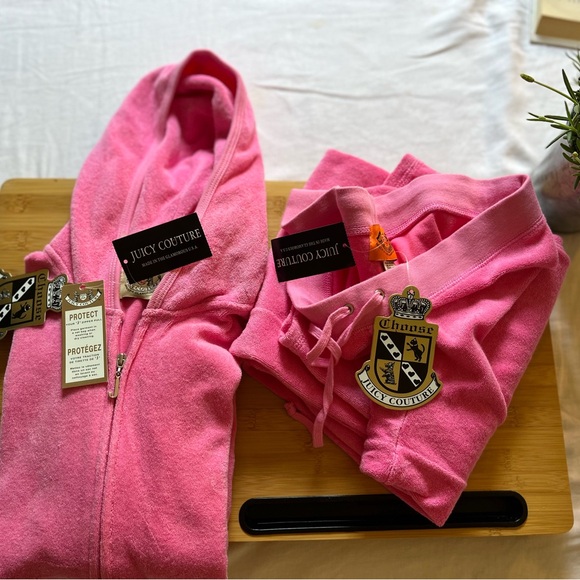 Rare ๐ฅฉ OG P&G Era Juicy Couture Pink Terry TrackSuit NWT ๐๐๐ชฝโจ๐งY2K - Picture 13 of 14